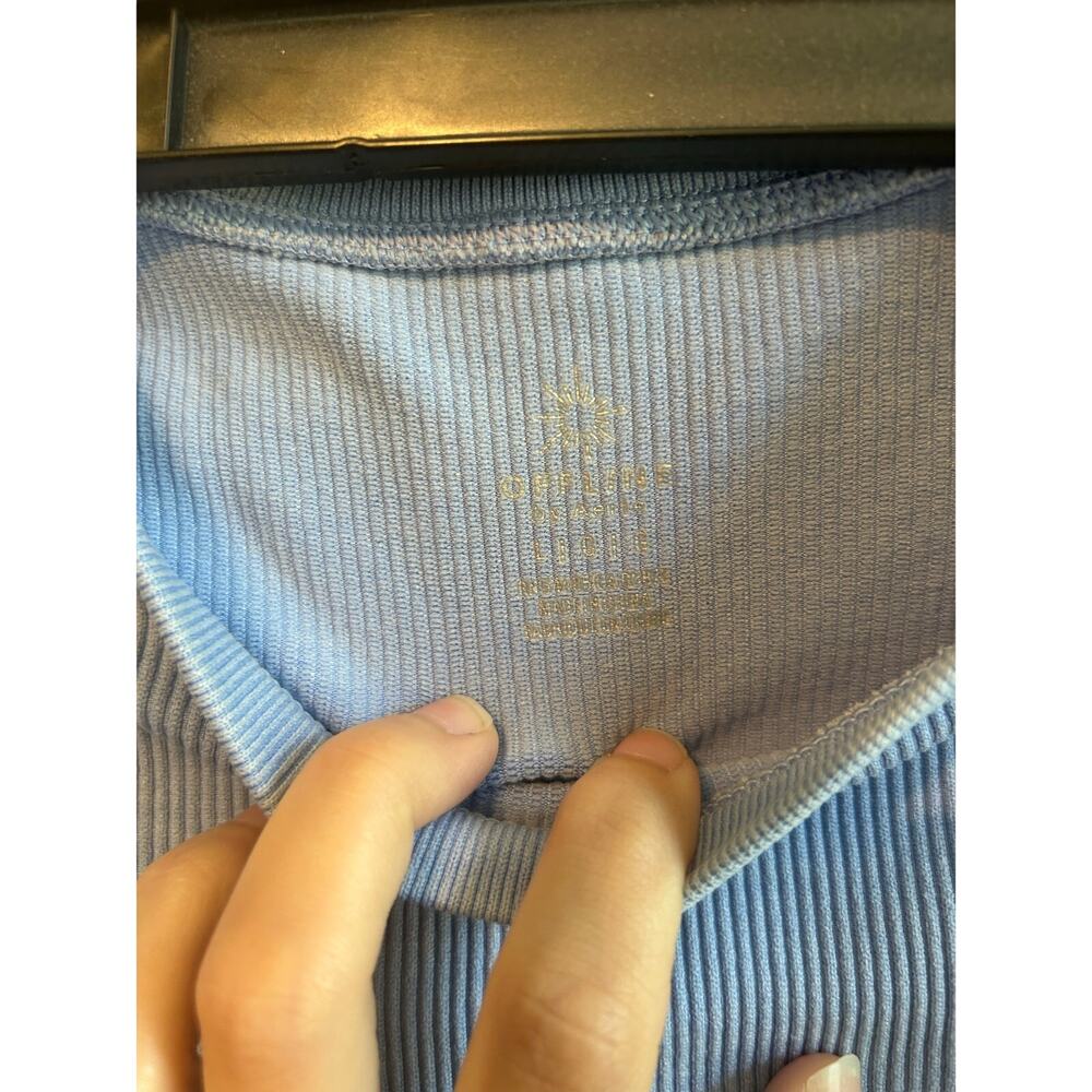Aerie Offline Blue Workout Set Ribbed - Picture 2 of 6
